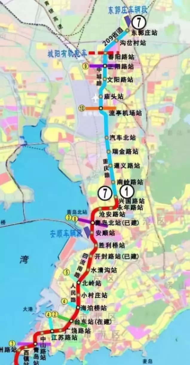 青岛地铁7号线线路图图片