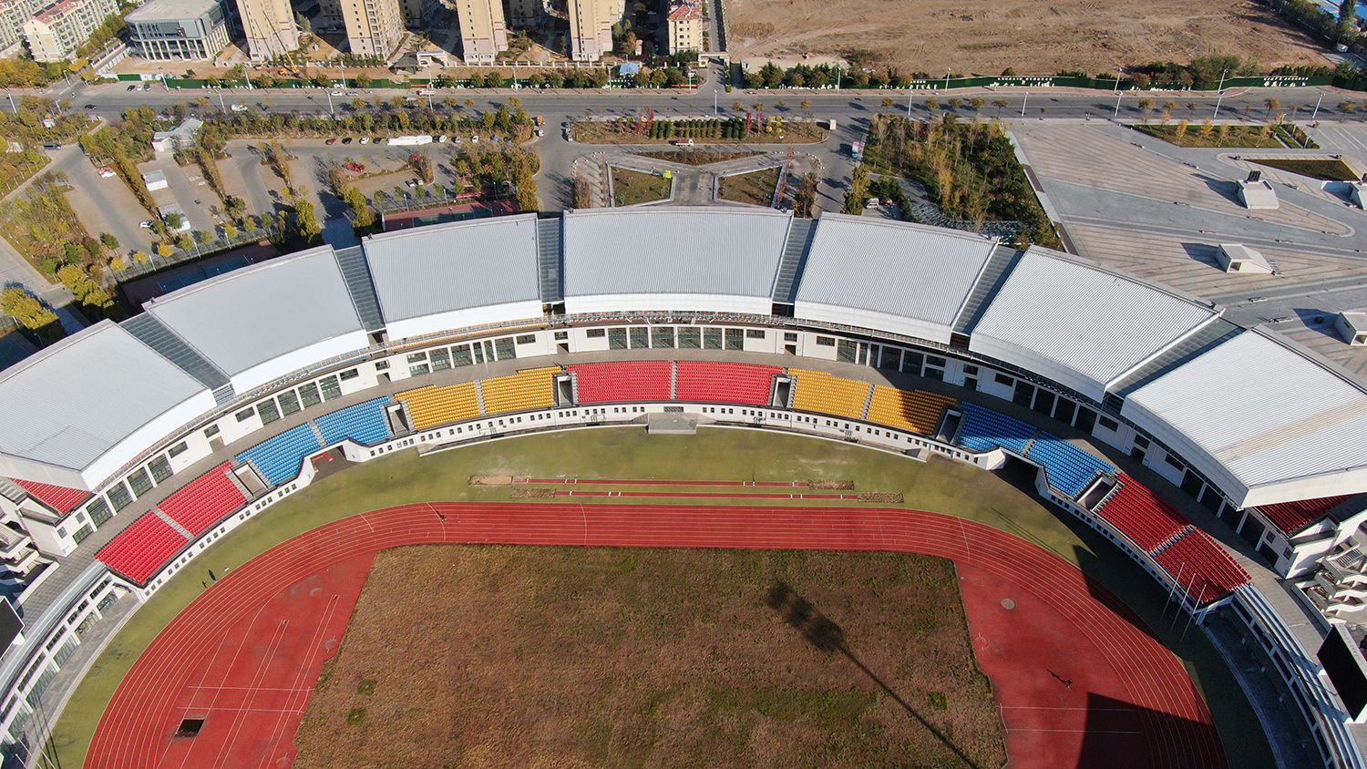 造型超治愈!500米高空瞰平度奥体中心