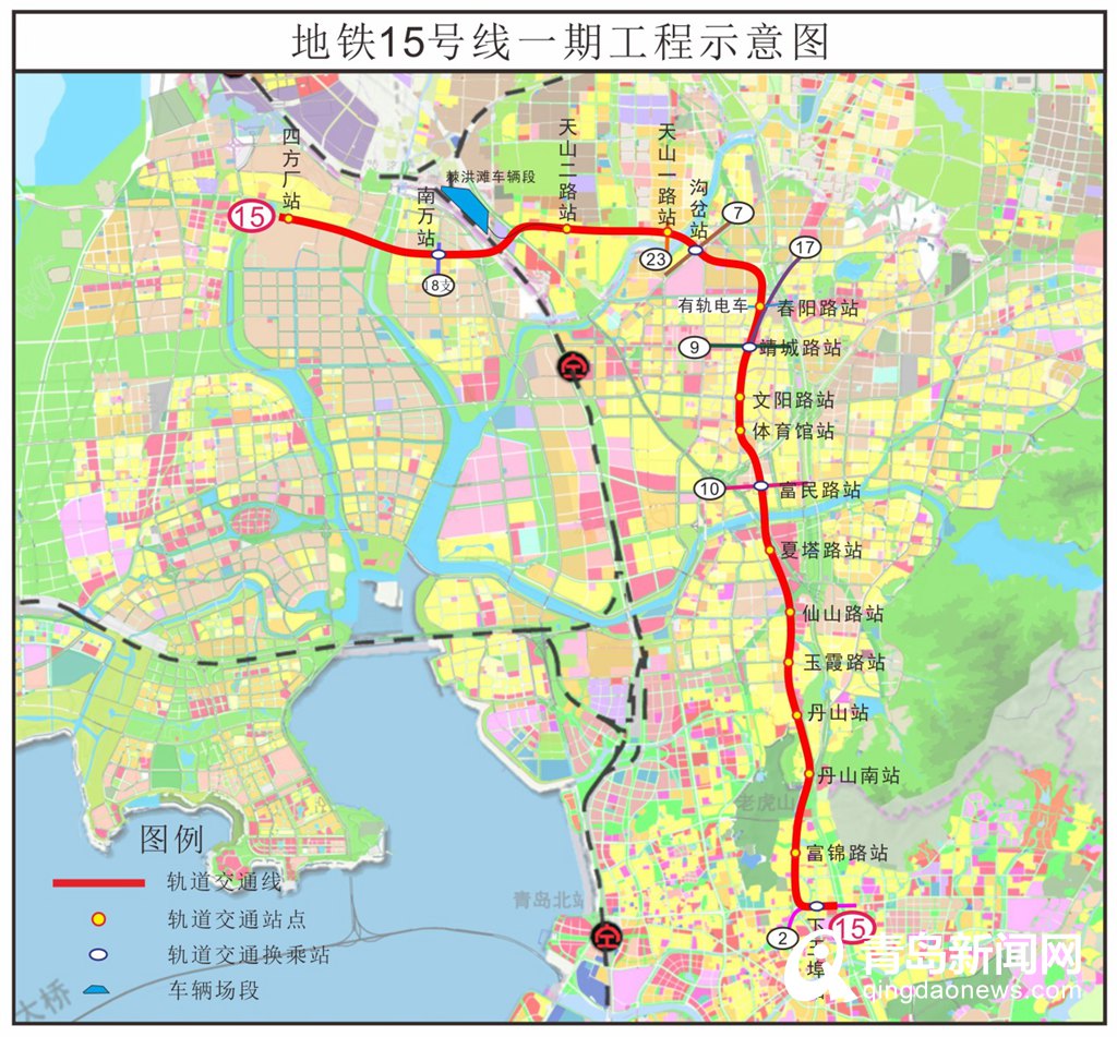 斜穿大沽河後沿規劃營舊路,雲泰路,揚州東路和杭州路敷設至膠州火車站